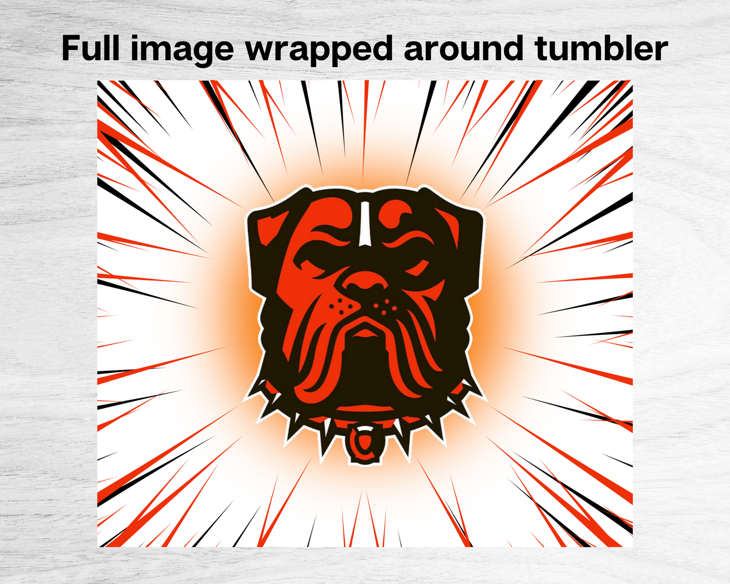 20oz SS Skinny Tumbler - Dawg with Orange and Brown Spikes