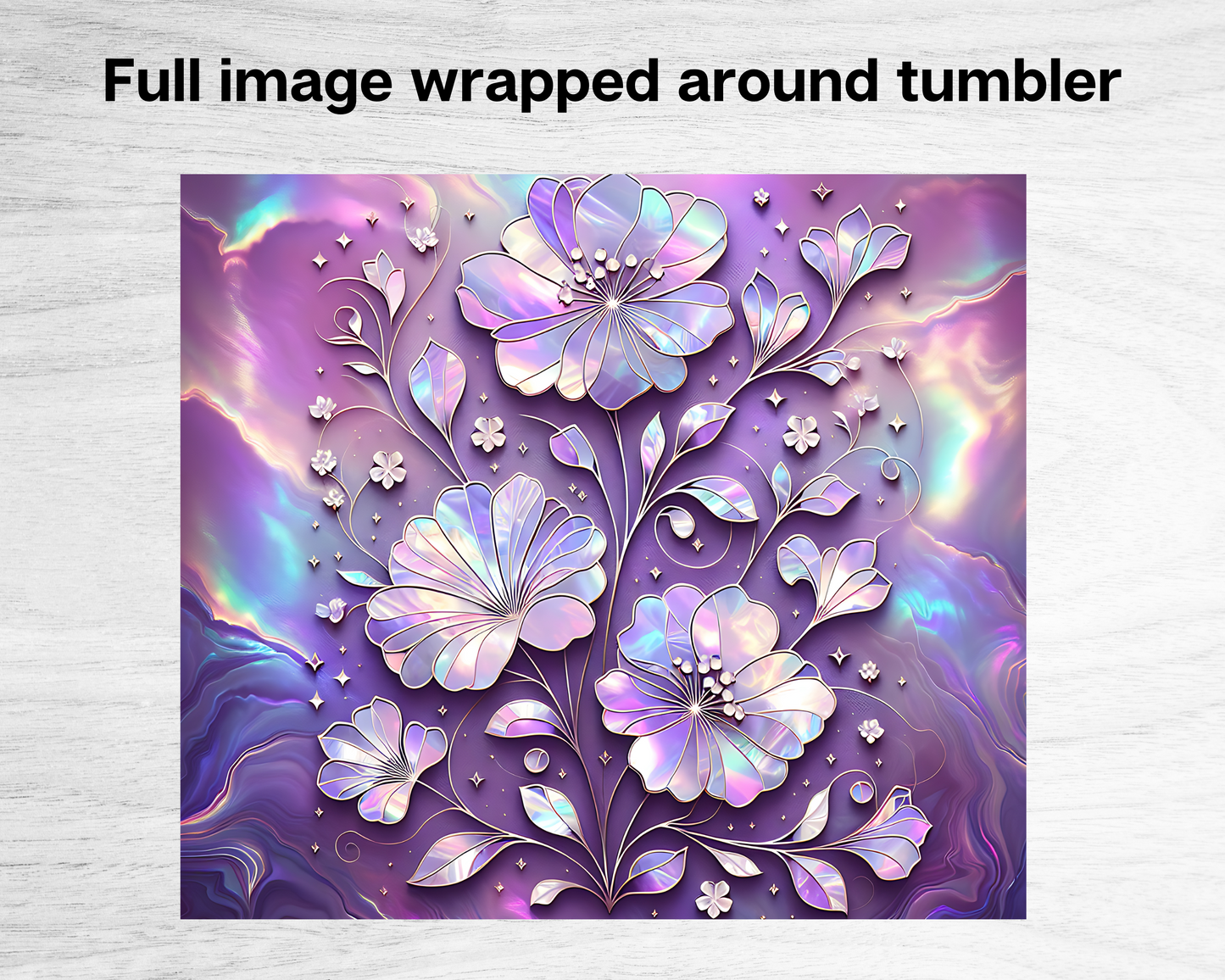 20oz Skinny Duo - Iridescent Purple Flowers