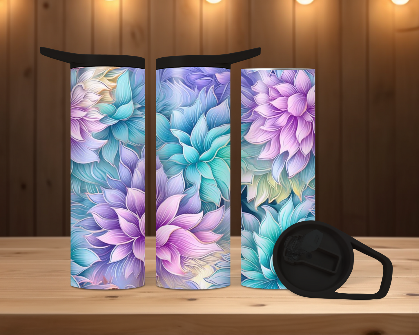 20oz Duo Skinny Tumbler - Pastel Flowers