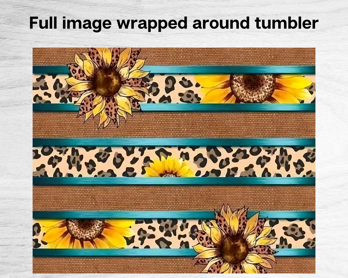 20oz Duo Skinny Tumbler - Cute country style with burlap, sunflowers and a cute turquoise accent!