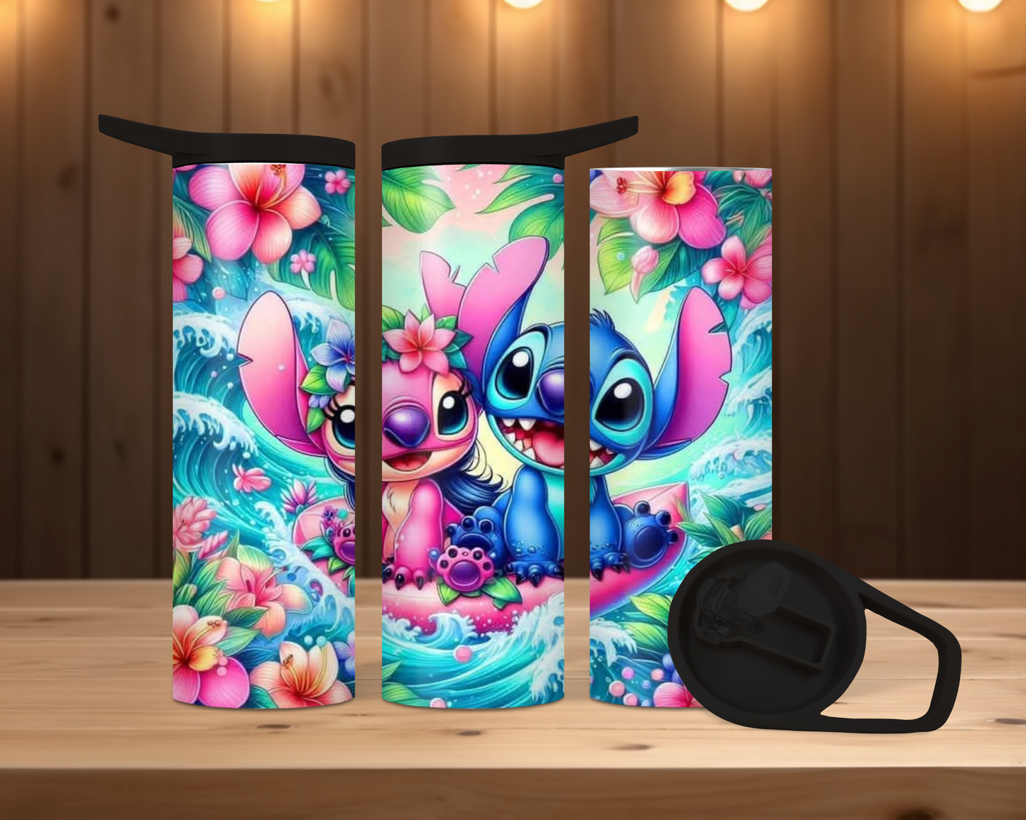 20oz Duo Skinny Tumbler - Aloha Pink and Blue Friends