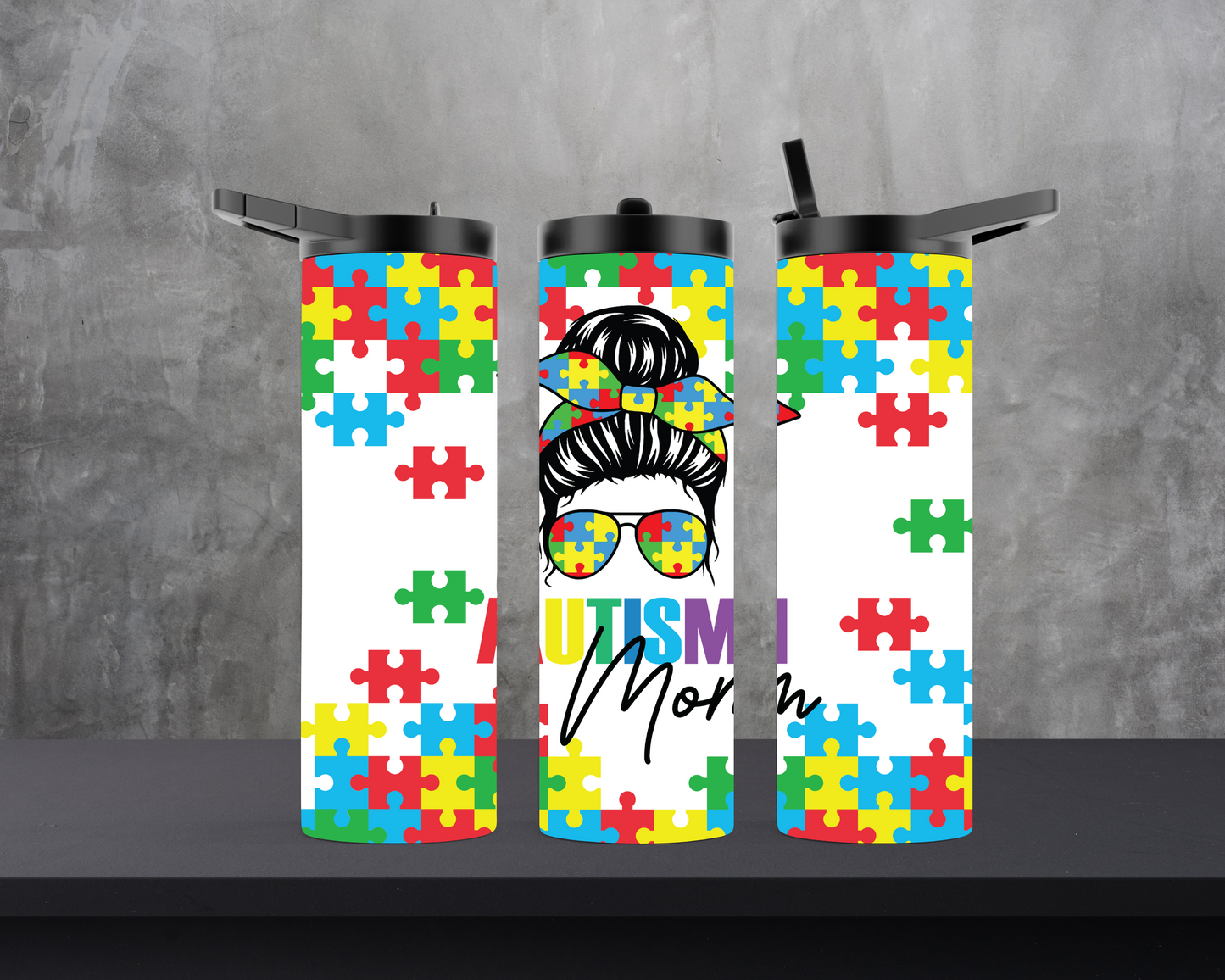 20oz Skinny Tumbler - Autism Mom