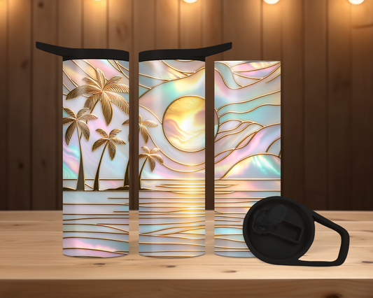 20oz Skinny Duo - Beach with Palms