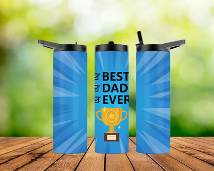 20oz Skinny Tumbler - Best Dad Ever (Trophy)