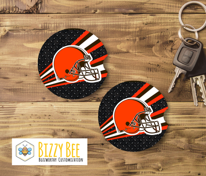 Car Coasters - 2pk - Browns Diamondplate