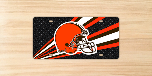 License Plate - Cleveland Football with Helmet and stripes