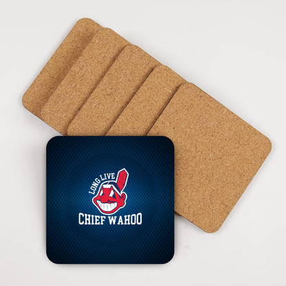 Coasters with Cork Back - Set of 4 - CLE Baseball