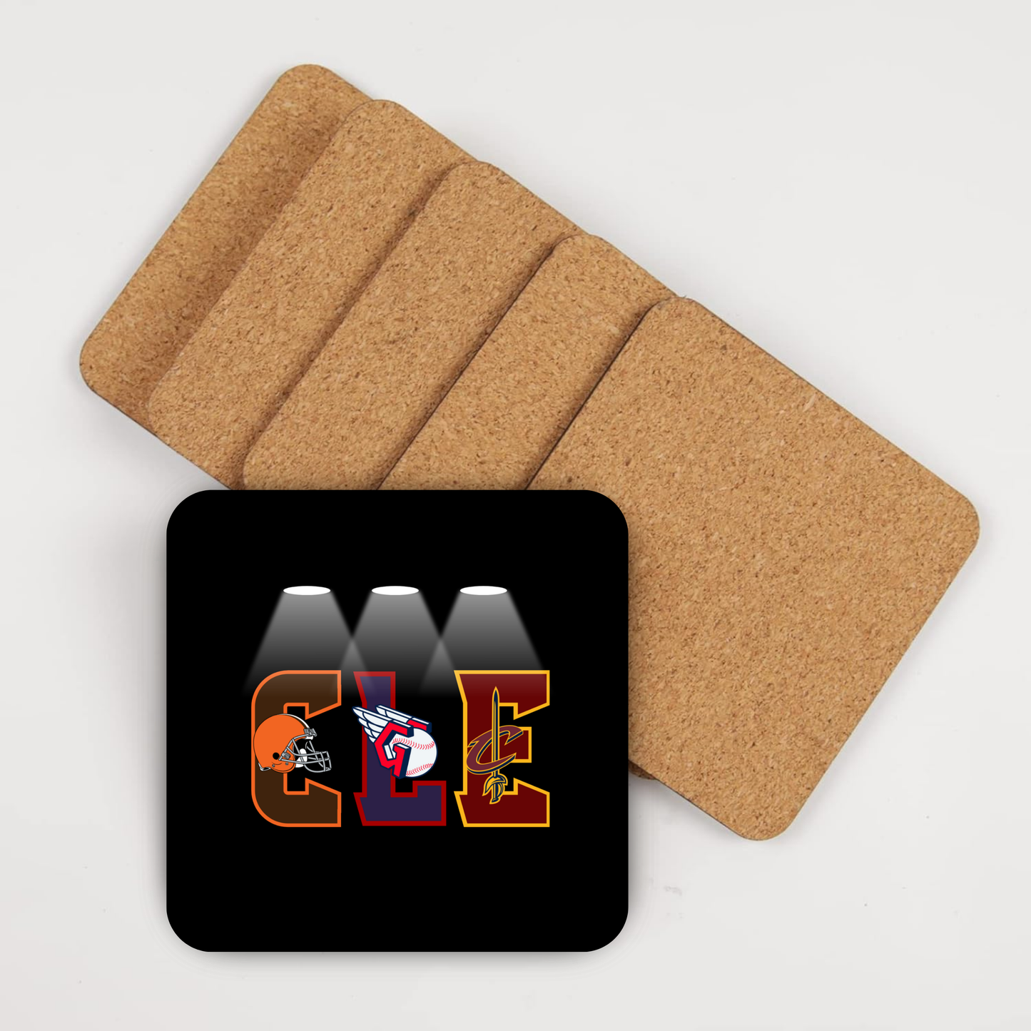 Coasters with Cork Back - Set of 4 - Sports in the CLE