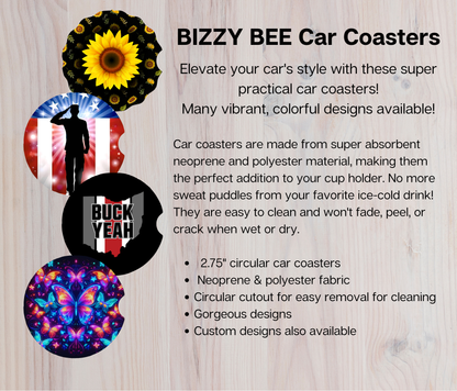 Car Coasters - 2pk - celestial sun and moon