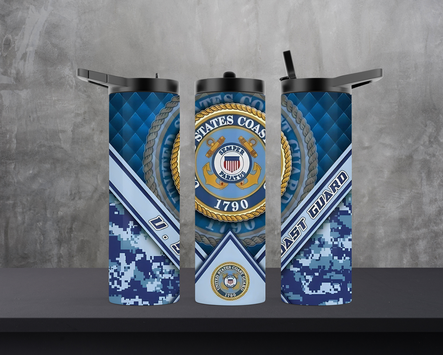 20oz Skinny Tumbler - Coast Guard