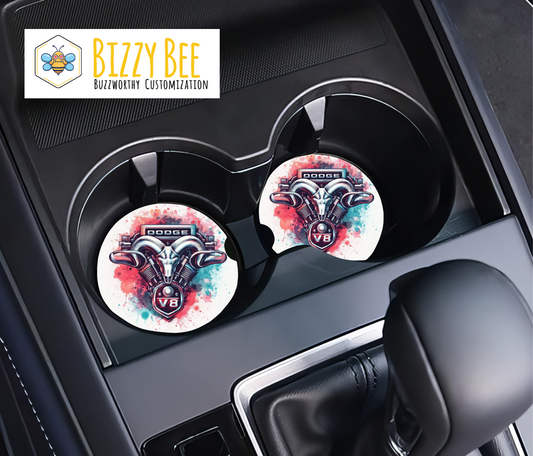 Car Coasters - 2pk - Dodge V8