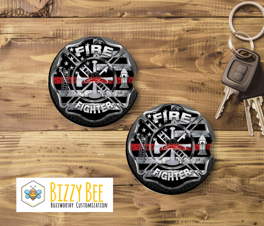 Car Coasters - 2pk - Firefighter