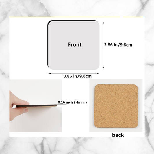 Coasters with Cork Back - Set of 4 - Cleveland Football