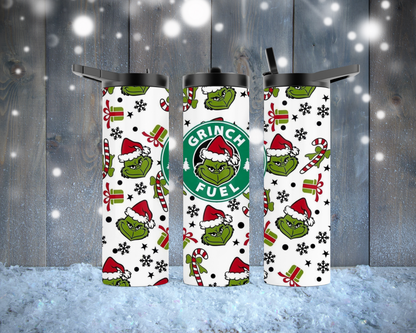 20oz Skinny Tumbler - Grinch Fuel