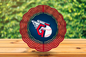 Wind Spinner - Cleveland baseball team featuring red outer rings and blue inner circle!  Gorgeous, vivid colors - makes a GREAT addition to your home, deck, patio -- or anywhere!