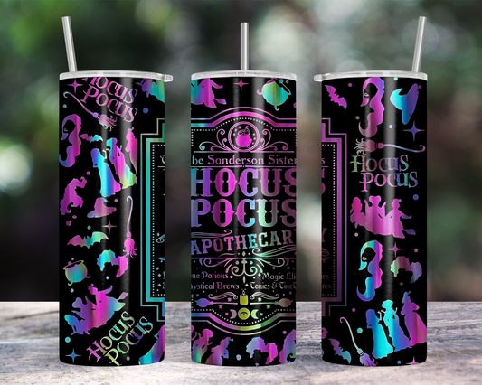 20oz Skinny Tumbler - Halloween and a little bit of Hocus Pocus!  Cute-eye catching design!  Perfect for hot OR cold beverages!