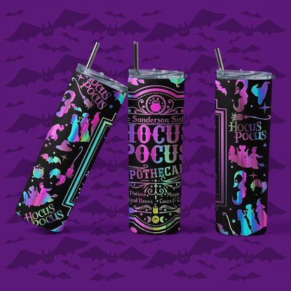 20oz Skinny Tumbler - Halloween and a little bit of Hocus Pocus!  Cute-eye catching design!  Perfect for hot OR cold beverages!