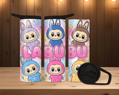 20oz duo Skinny Tumbler - Labubu larger letter pink bubble