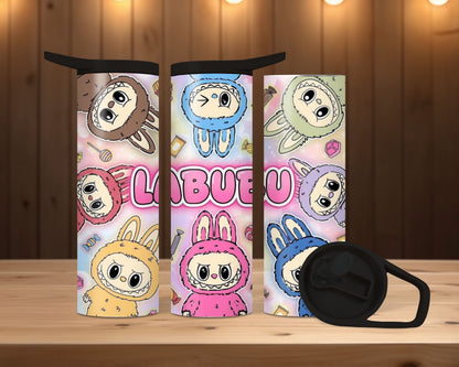 20oz duo Skinny Tumbler - Labubu pink bubble letters