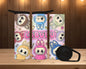 20oz duo Skinny Tumbler - Labubu pink bubble letters