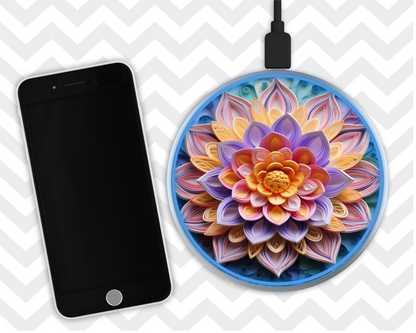 Phone Charger - Lotus Flower w/Pastel petals