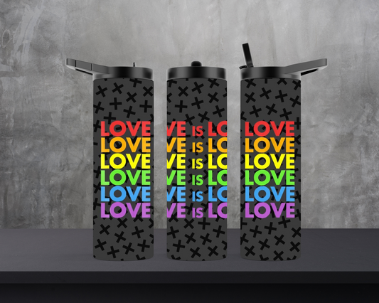 20oz Skinny Tumbler - Love is Love