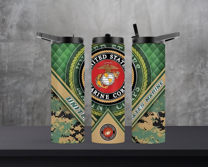 20oz Skinny Tumbler - Marines