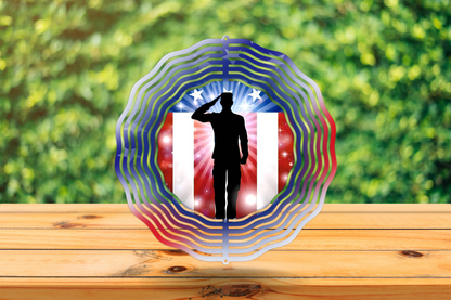 Wind Spinner - Patriotic Military Salute