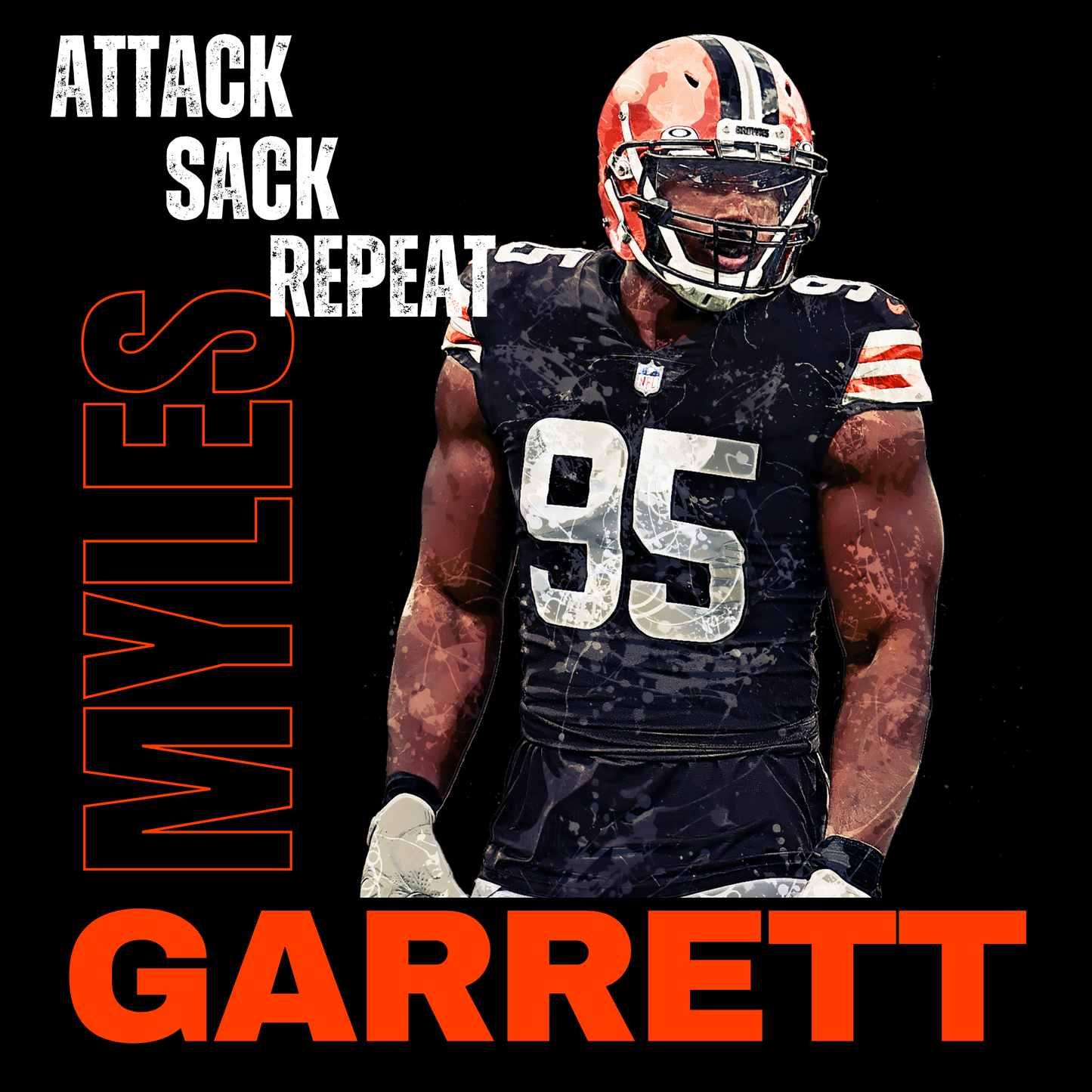 SS Tshirt - Myles Garrett Attack Sack Repeat!