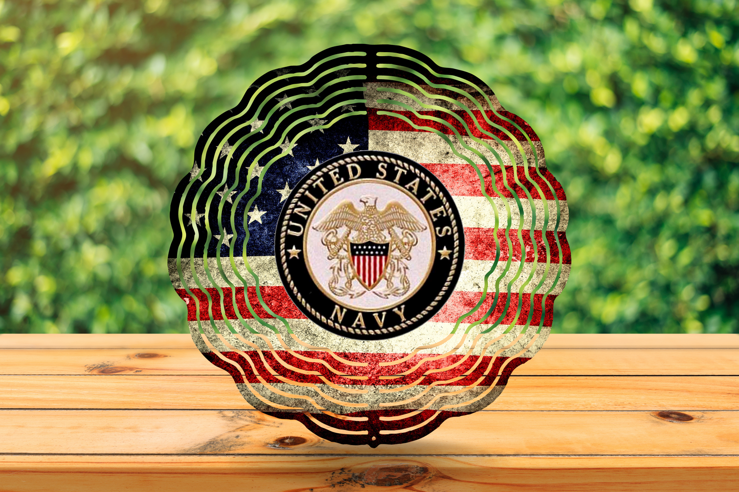 Wind Spinner - Navy with American Flag