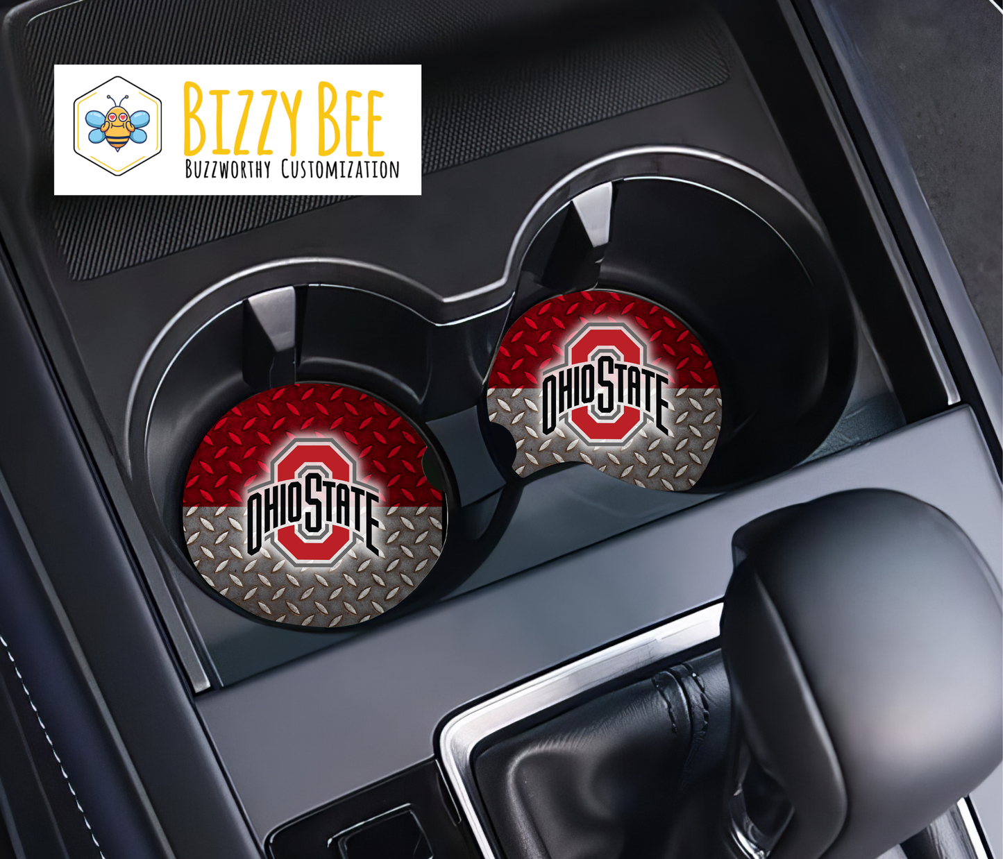 Car Coasters - 2pk - OSU Diamondplate