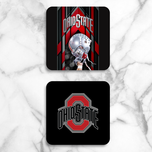 Coasters with Cork Back - Set of 4 - Ohio Football