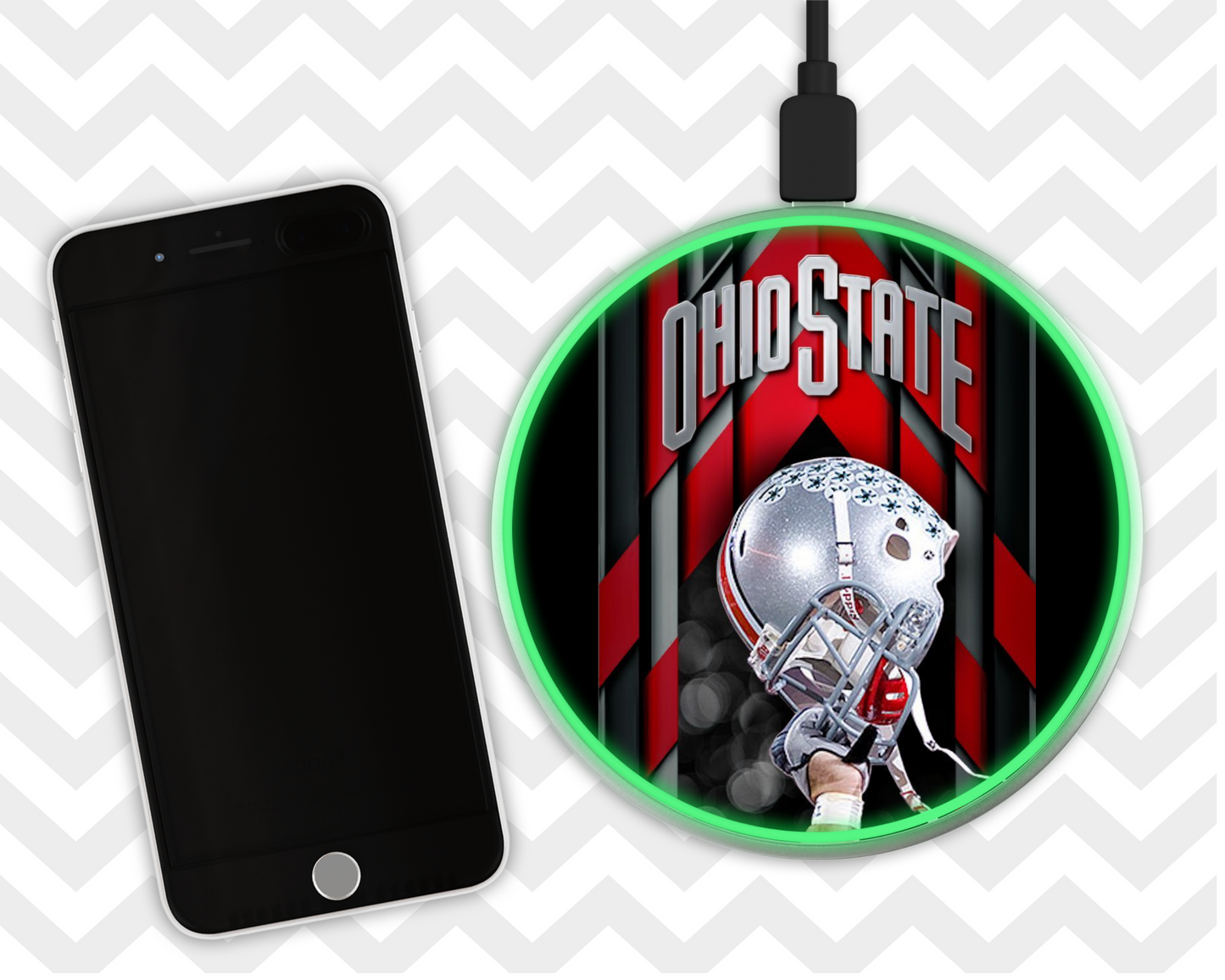 Wireless LED Charger - Ohio State Helmet