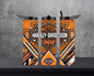 20oz Skinny Tumbler - HD Motorcycle - Orange