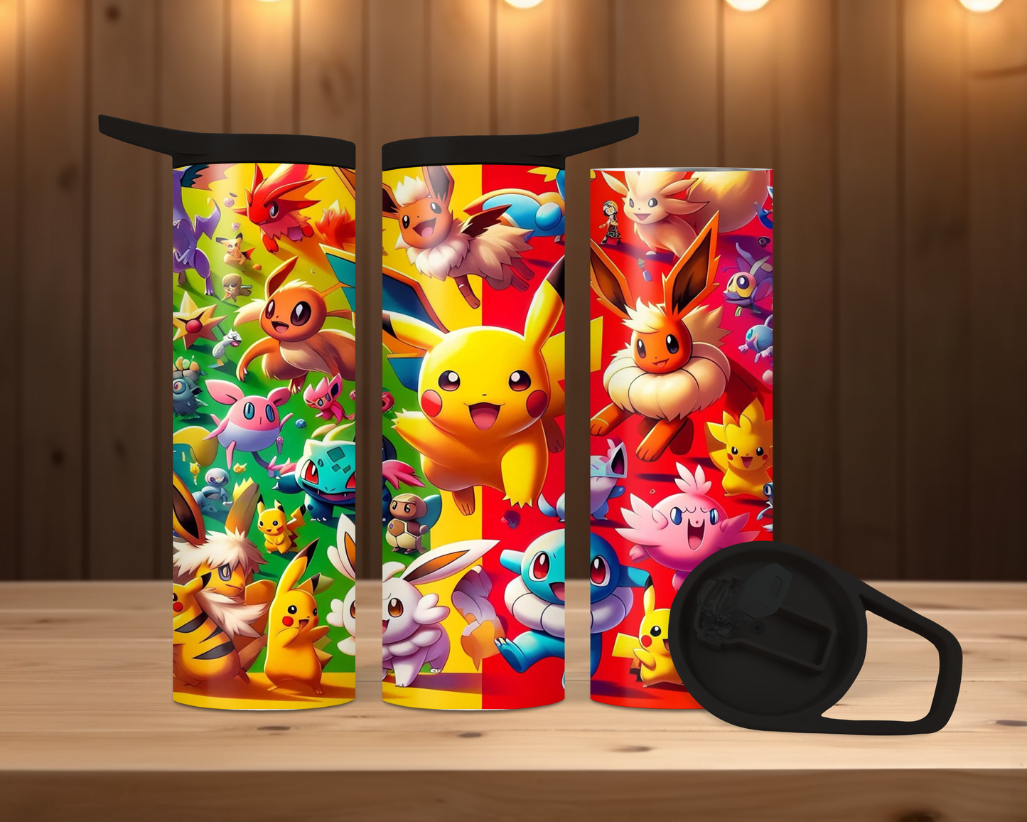 20oz duo Skinny Tumbler - Pikachu yellow and red