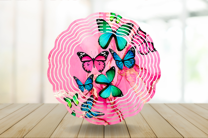 Wind Spinner - Pink with Butterflies