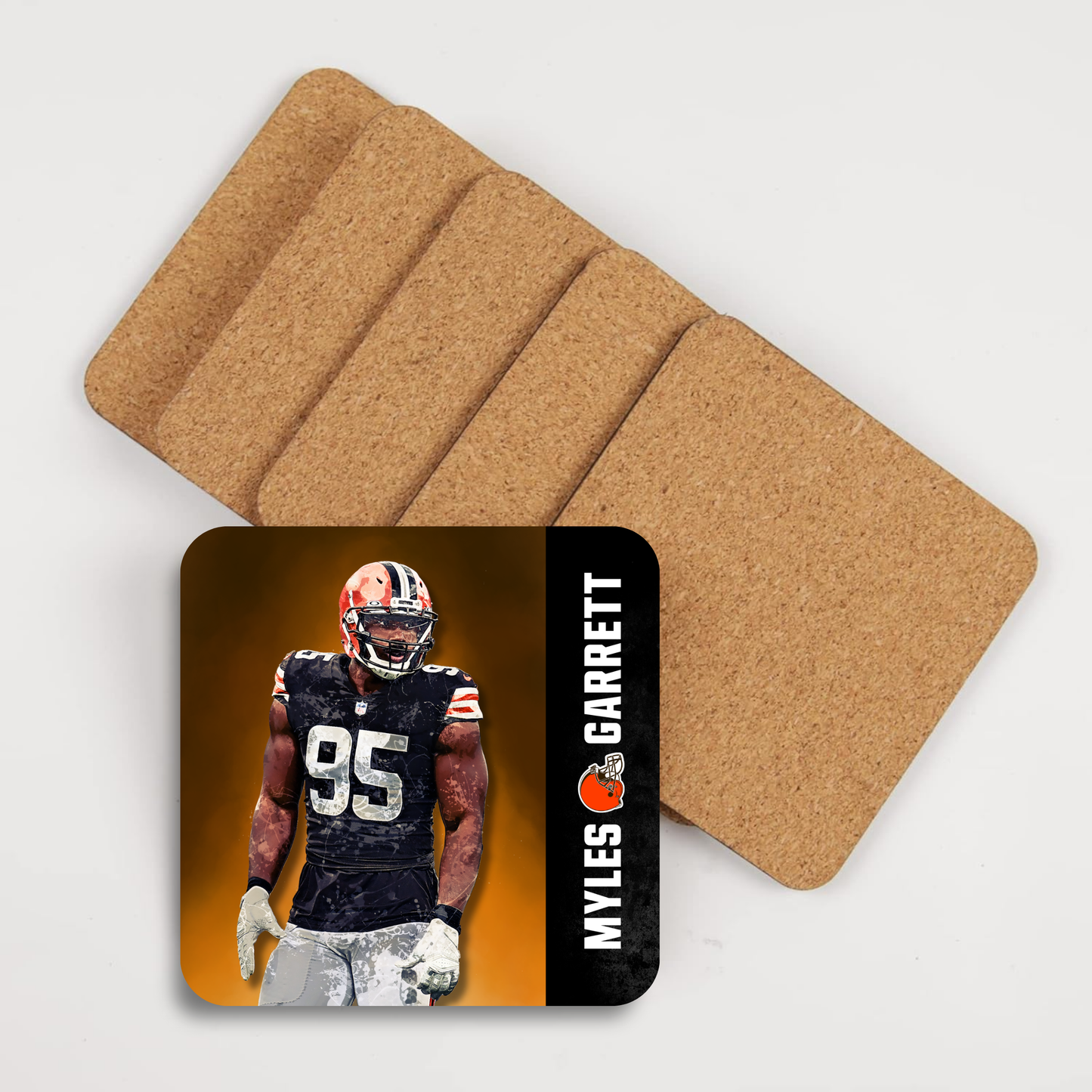 Coasters with Cork Back - Set of 4 - Cleveland Football Players