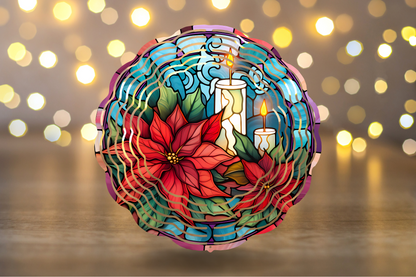 Wind Spinner - Candle and Poinsetta