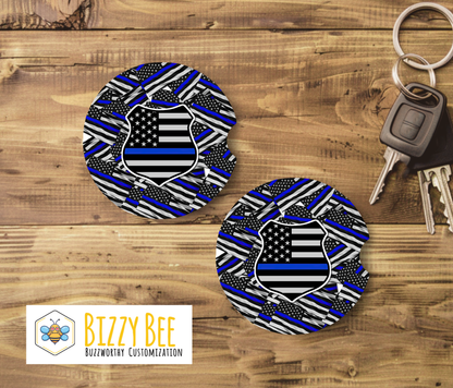 Car Coasters - 2pk - Police