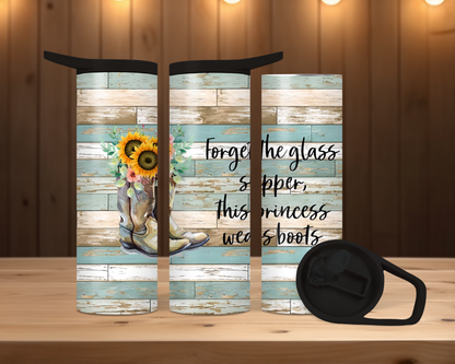 20oz Duo Skinny Tumbler - Princess wears boots