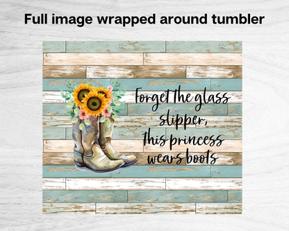 20oz Duo Skinny Tumbler - Princess wears boots