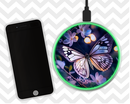 Phone Charger - Purple/Blue Butterfly