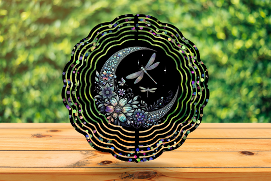 Wind Spinner - Moon silver and iridescent