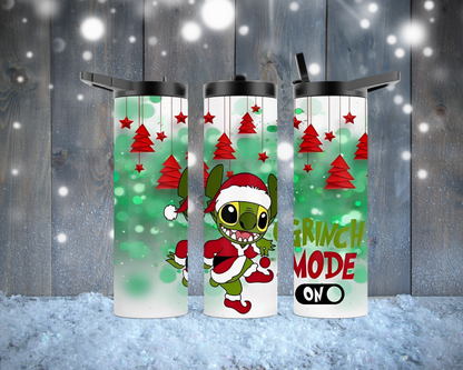 20oz Skinny Tumbler - Grinch Mode ON