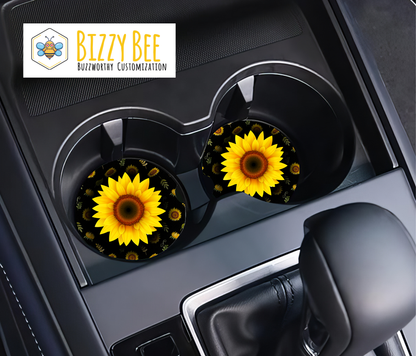 Car Coasters - 2pk - Sunflower