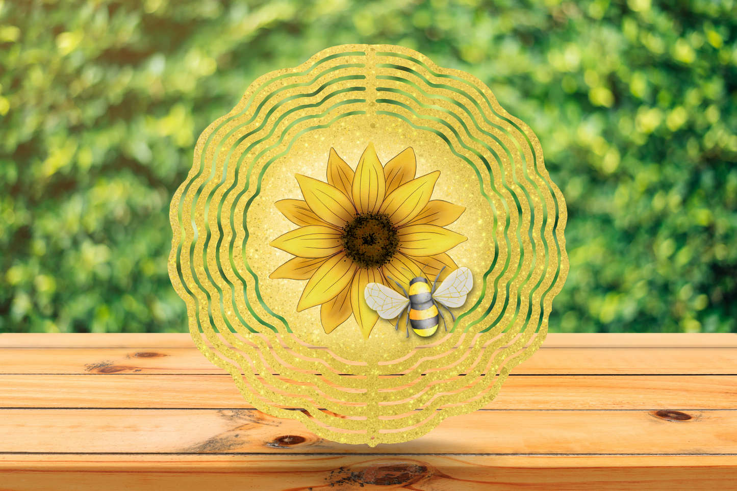 Wind Spinner - Yellow sunflower and bee