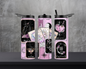 20oz Duo Skinny Tumbler - Tarot Cards with a light pink background