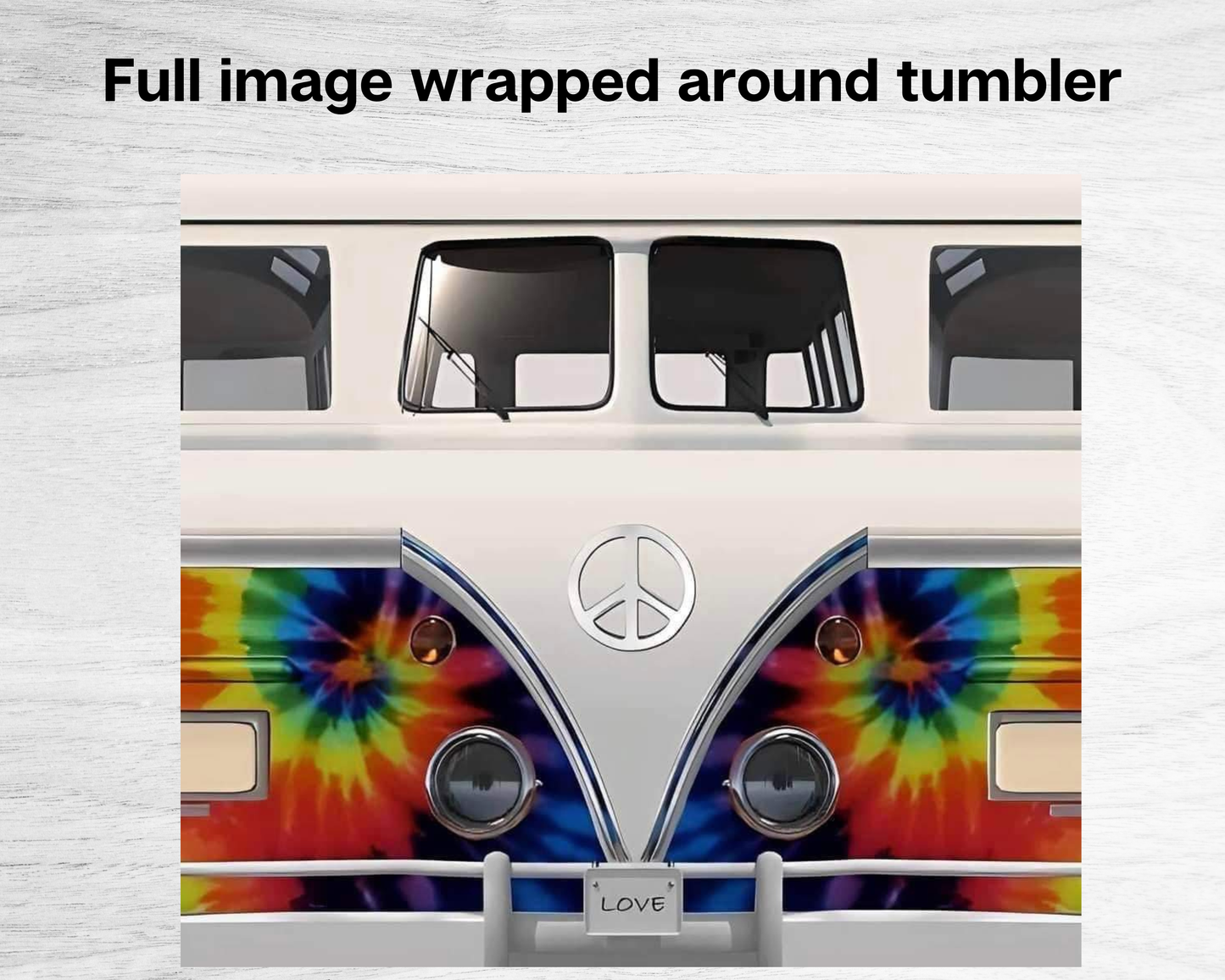 20oz Duo Skinny Tumbler - Tye Dye VW Van - relive the 70's while sporting this cute tumbler!