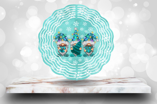 Wind Spinner - Gnomes with Christmas Lights