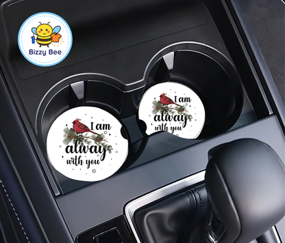 Car Coasters - 2pk - Cardinal - Always w/You